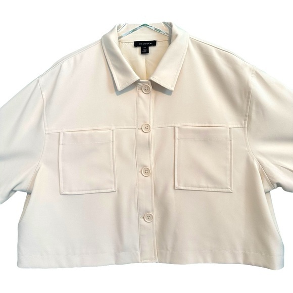 HALOGEN Womens Plus Patch Pocket Cropped Boxy Fit Jacket Ivory Size XXL - Picture 7 of 13